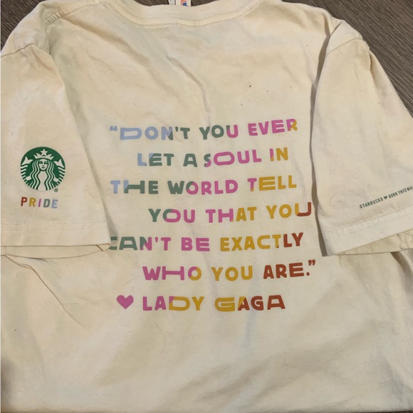 Starbucks Lady Gaga Pride Shirt - Picture 1 of 3